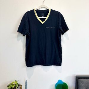 Armani Exchange navy v neck T-shirt